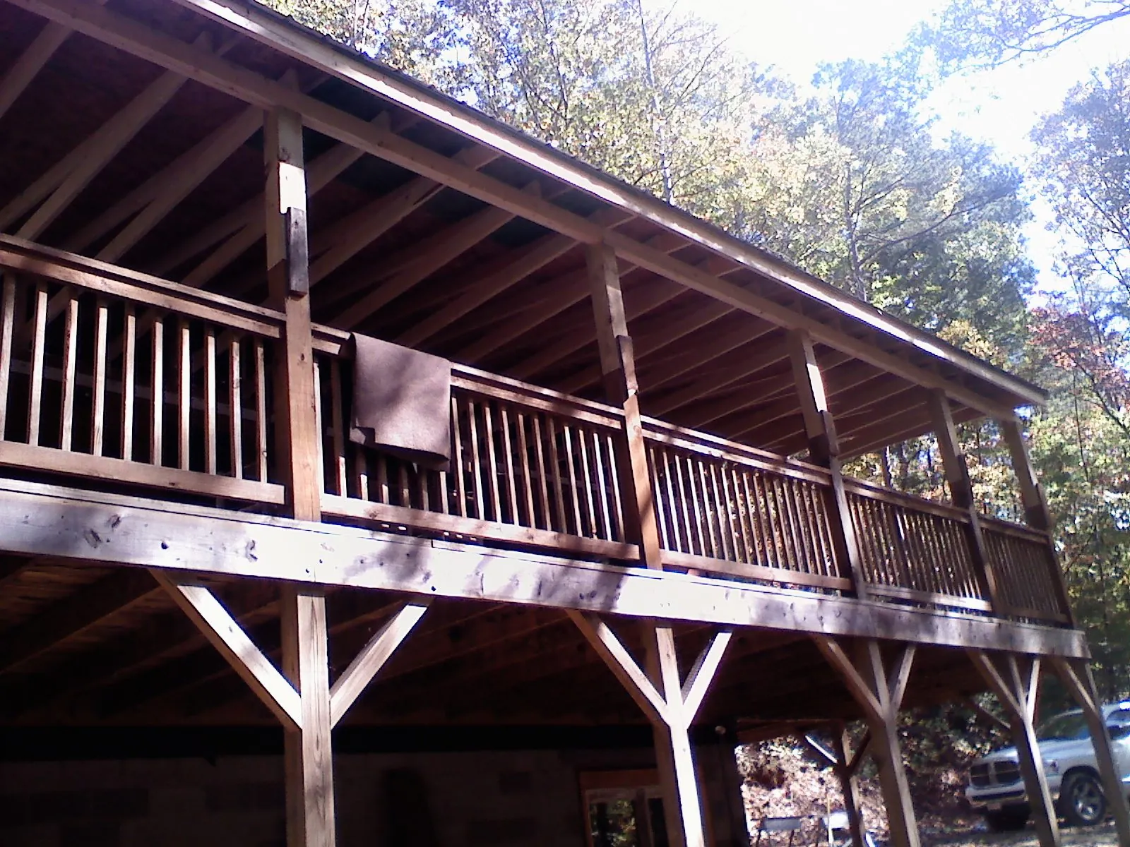 Timber framing under a new elevated porch and deck — Roof Leak Repair in Jersey Shore by Roofing Brothers